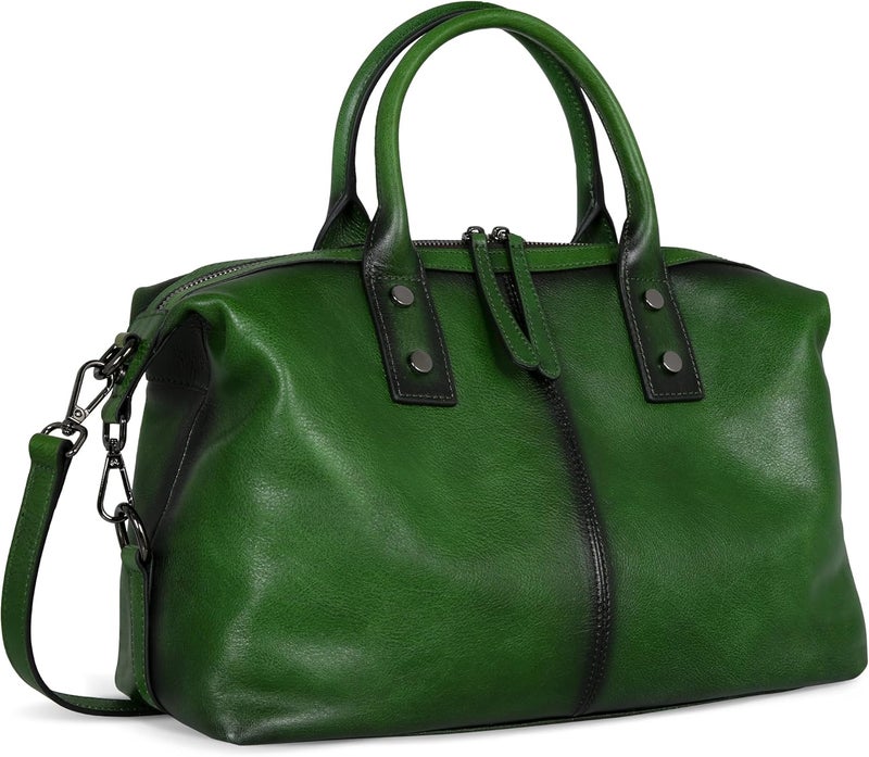 Iswee Genuine Leather Satchel Tote Bag Top Handle Handbag Designer Shoulder Bag Large Capacity Cross Body Bag - Image 1
